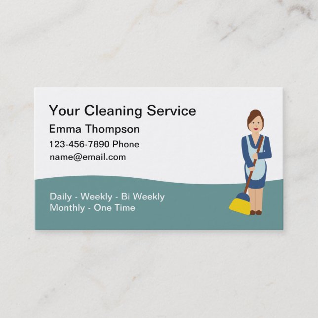 Simple House Cleaning Service Business Card (Front)