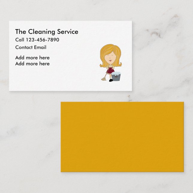 Simple House Cleaning Services Business Card (Front/Back)
