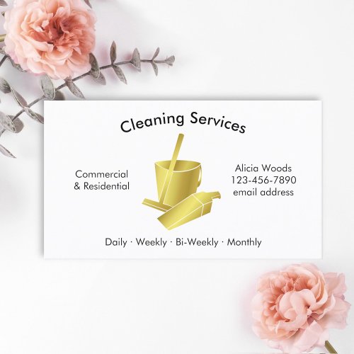 Simple House Cleaning Services Business Card