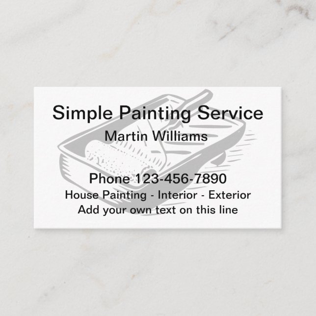 Simple House Painter Unique Design Business Card (Front)