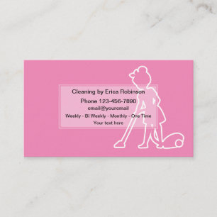 Simple Housecleaning Modern Design Business Card