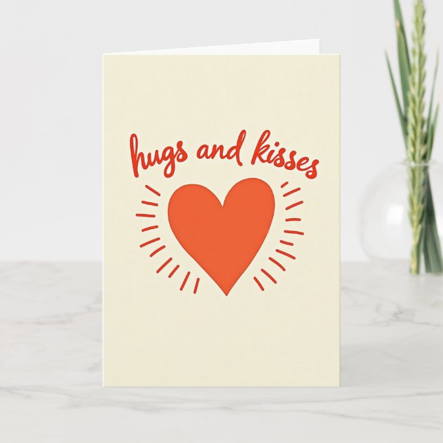 Simple Hugs And Kisses Card (Front)