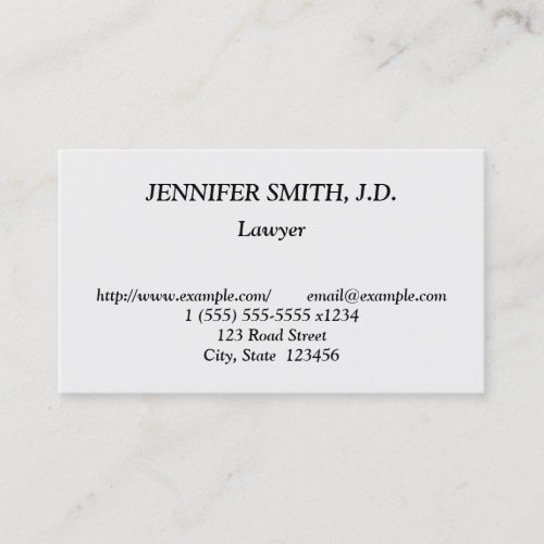 Simple  Humble Legal Professional Business Card