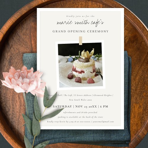 Simple Hung Photo Business Grand Opening Invite