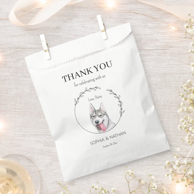 Simple Husky Wedding Thank You Favor Bag (Clipped)