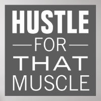 Simple Hustle Typography Motivational Workout Poster