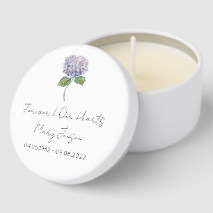 Simple Hydrangea Funeral Mini Candle Favors