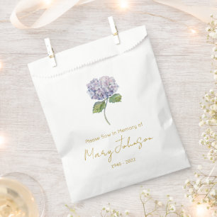 Simple Hydrangea Seed packet Funeral Favor Bag