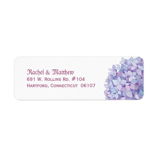 Simple Hydrangea Wedding Return Address Label | Zazzle