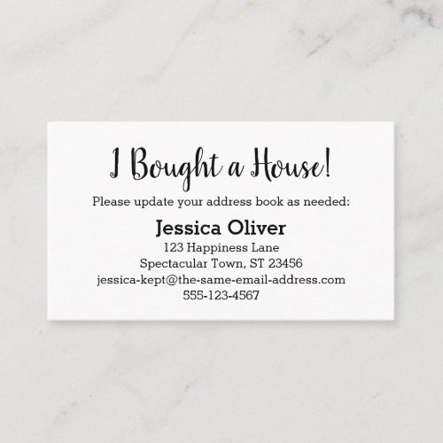 Simple I Bought a House Card on Editable White