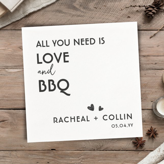 Simple I Do BBQ Engagement Party Wedding Cocktail  Napkins (Creator Uploaded)
