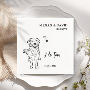 Simple I Do Too Dog Golden Retriever  Wedding Napkins