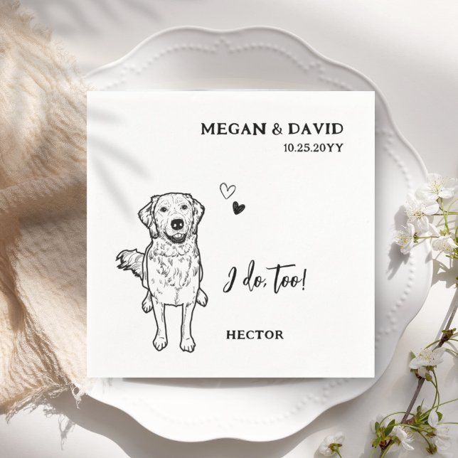Simple I Do Too Dog Golden Retriever  Wedding Napkins (Creator Uploaded)