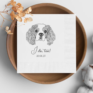Simple I Do Too Dog Hand Drawing Wedding Napkins