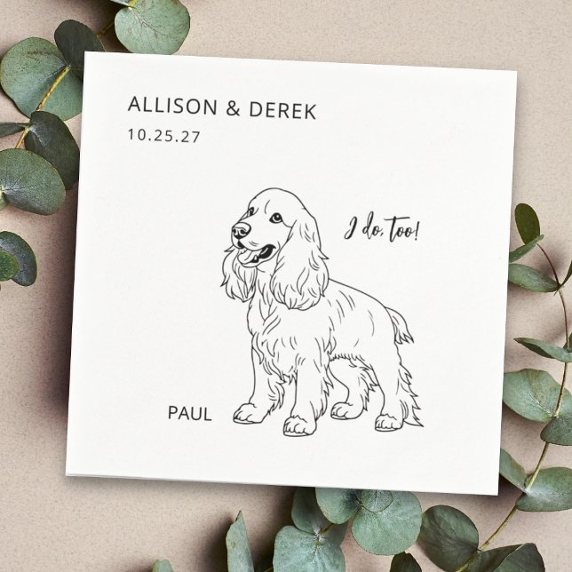 Simple I Do Too Dog Wedding Reception Cocktail Napkins (Creator Uploaded)