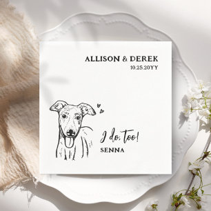 Simple I Do Too Dog Whippet Drawing  Wedding Napkins