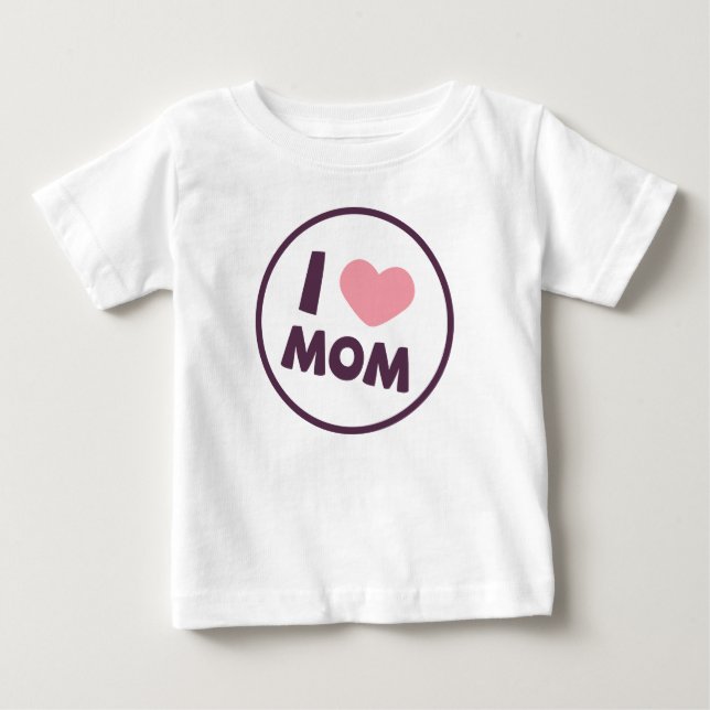 Simple I Love Mom Mother's Day | Ruffle Tee (Front)