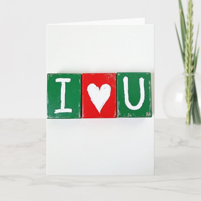 Simple I Love You Block Card (Front)