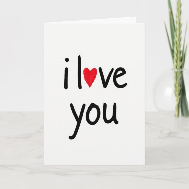Simple I Love You Brushstroke Card (Front)