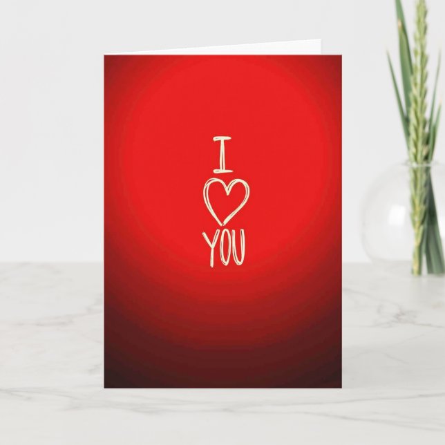 Simple I Love You Chalk Heart Card (Front)
