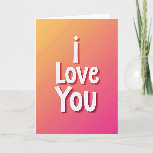 Simple I Love You Clean Gradient Card (Front)