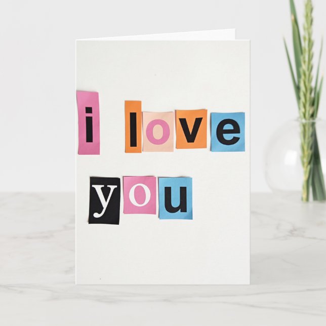 Simple I Love You Collage Card (Front)