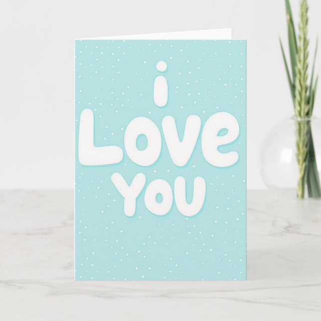 Simple I Love You Dot Pattern Card (Front)