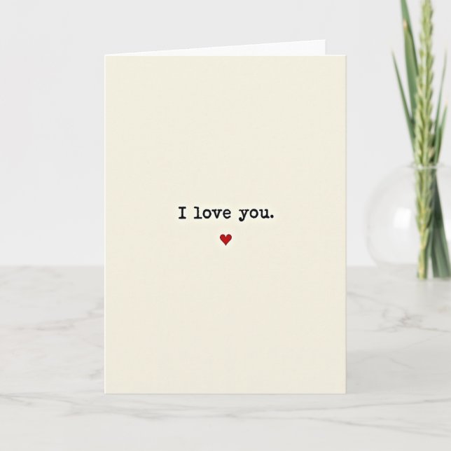 Simple I Love You Heart Card (Front)