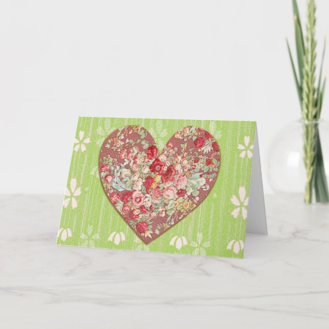 Simple I Love You Heart Love Card (Front)