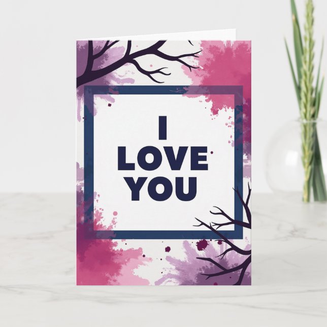 Simple I Love You Ink Art Card (Front)