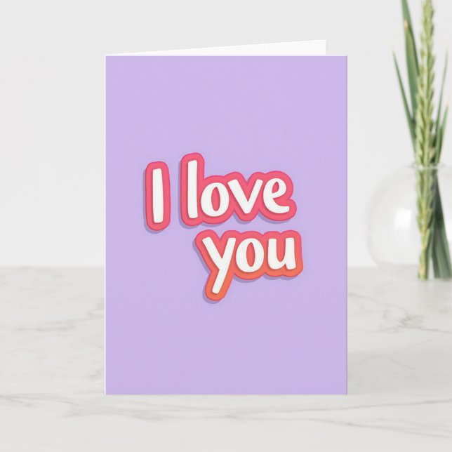 Simple I Love You Layered Card (Front)
