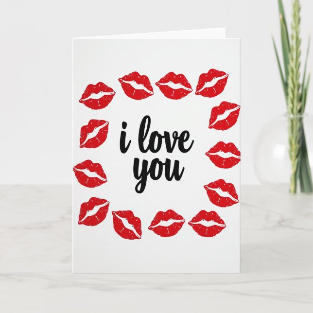 Simple I Love You Lips Card (Front)