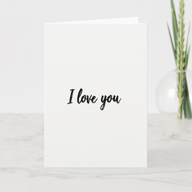 Simple I Love You Minimalist Card (Front)