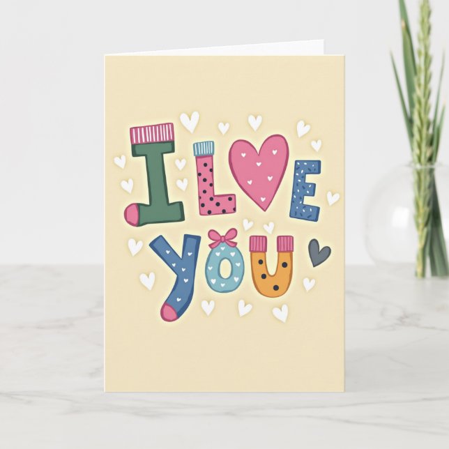 Simple I Love You Pattern Card (Front)