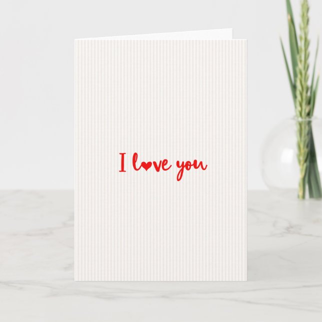 Simple I Love You Pinstripe Card (Front)