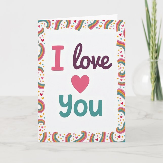 Simple I Love You Rainbow Arches Card (Front)