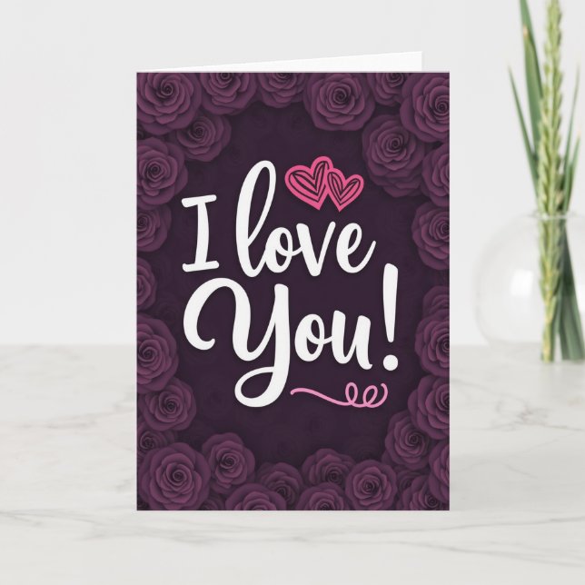 Simple I Love You Rose Card (Front)