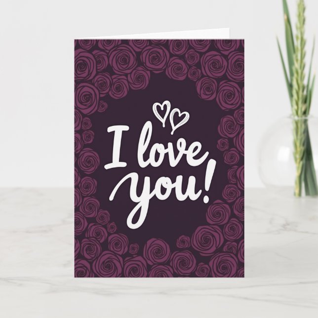 Simple I Love You Roses Card (Front)
