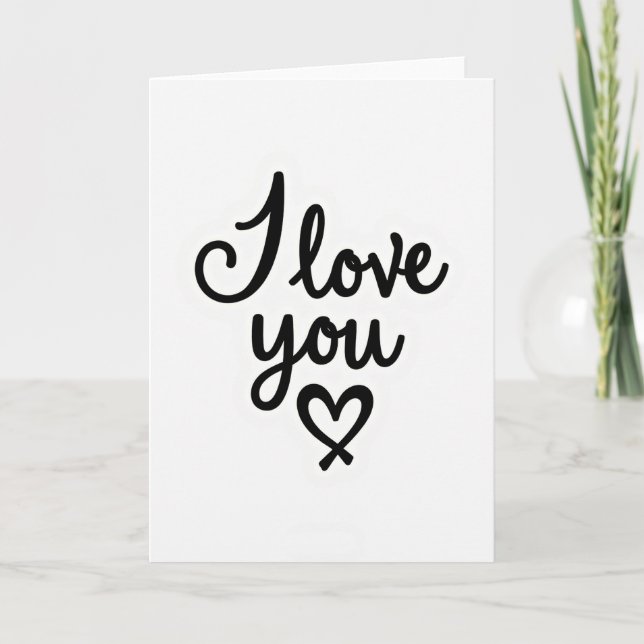 Simple I Love You Script Card (Front)