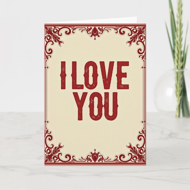 Simple I Love You Scroll Card (Front)