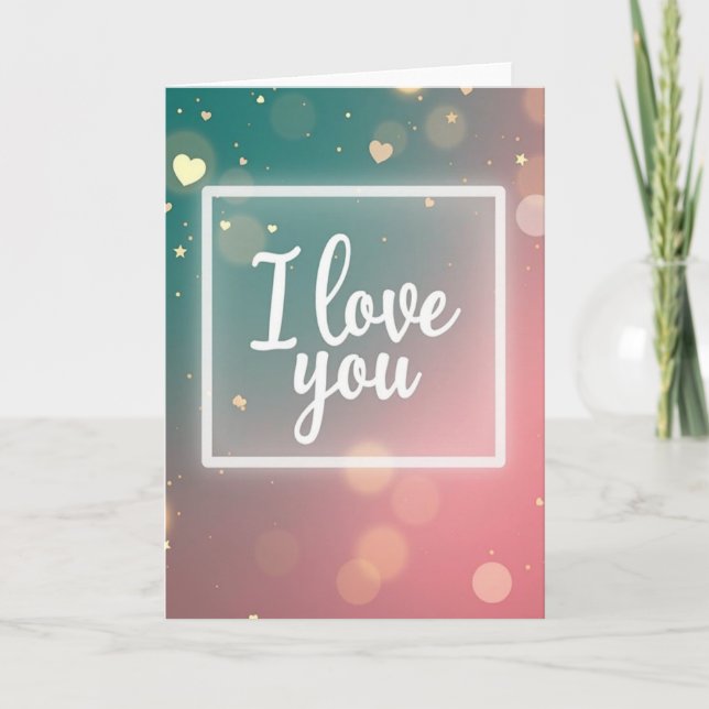 Simple I Love You Sparkle Card (Front)