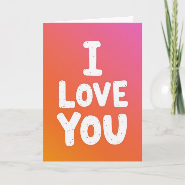 Simple I Love You Tiny Hearts Card (Front)
