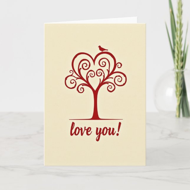 Simple I Love You Tree Card (Front)
