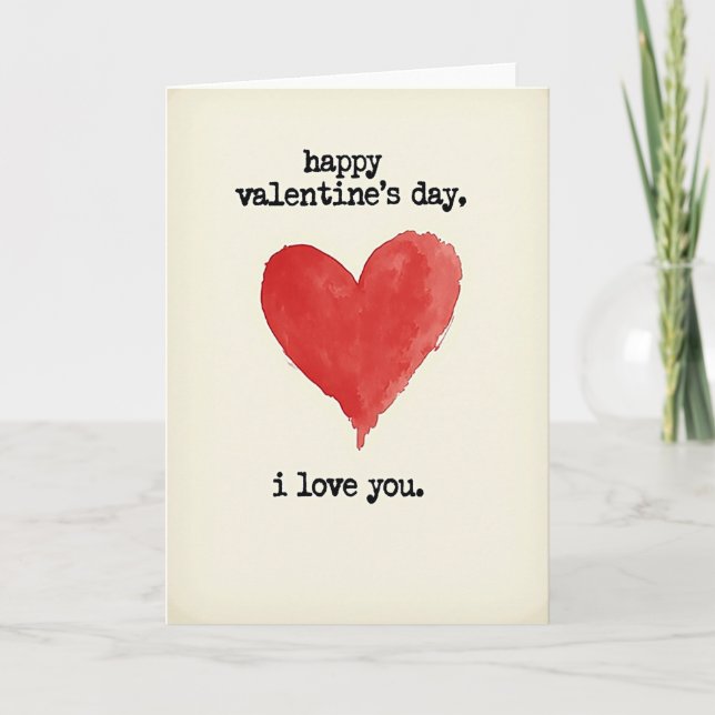 Simple I Love You Valentines Card (Front)