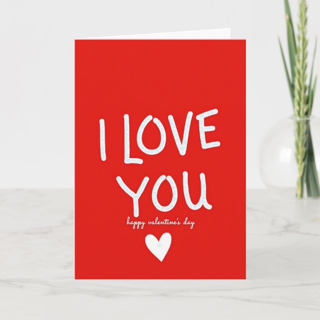 Simple I Love You Valentines Day Card (Front)
