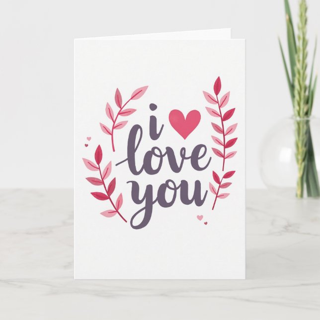 Simple I Love You Wreath Card (Front)