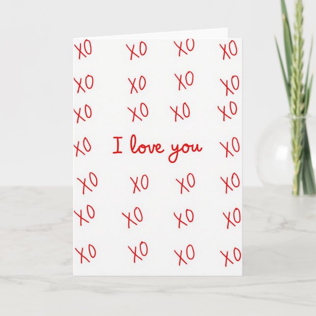Simple I Love You Xo Card (Front)