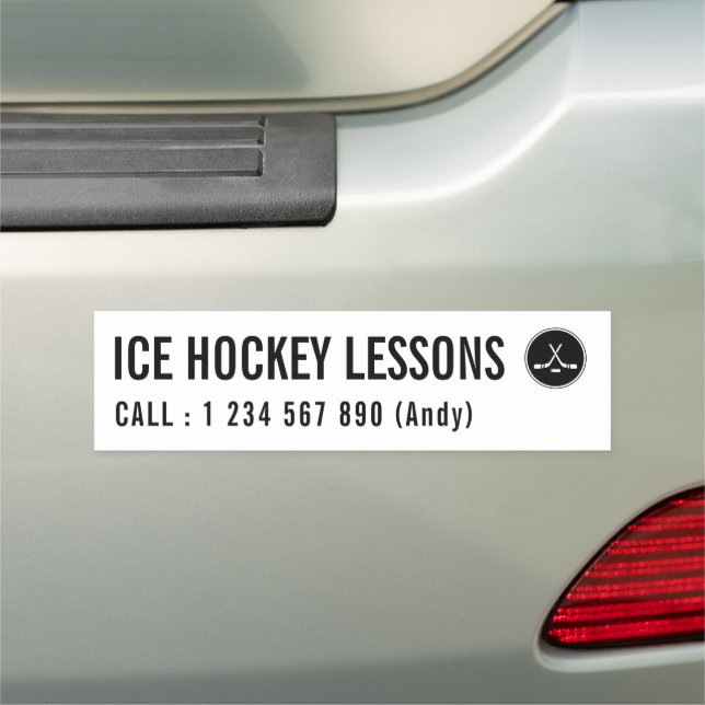  Simple Ice Hockey Lessons Coach Advertisement Car Magnet (In Situ)
