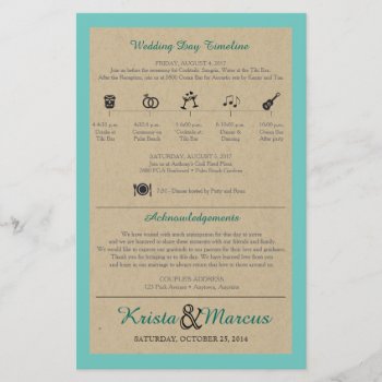 Simple Icons Timeline Weddng Program by goskell at Zazzle
