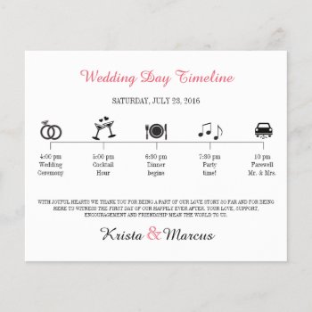 Simple Icons Wedding Timeline by goskell at Zazzle